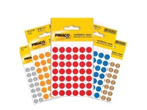 Etiqueta Redonda Nº19 Com 12 Folhas - Cores Sortidas