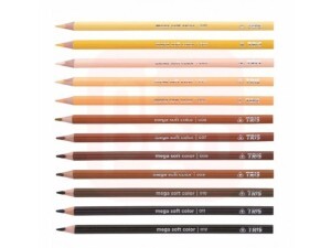 Lápis de Cor 12 Cores Tons de Pele Mega Soft Color - Tris